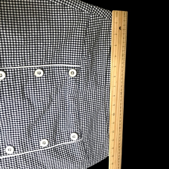 Women’s Black White Stretchy Skort Size M Button Front Checkered Preppy Retro - Picture 12 of 13